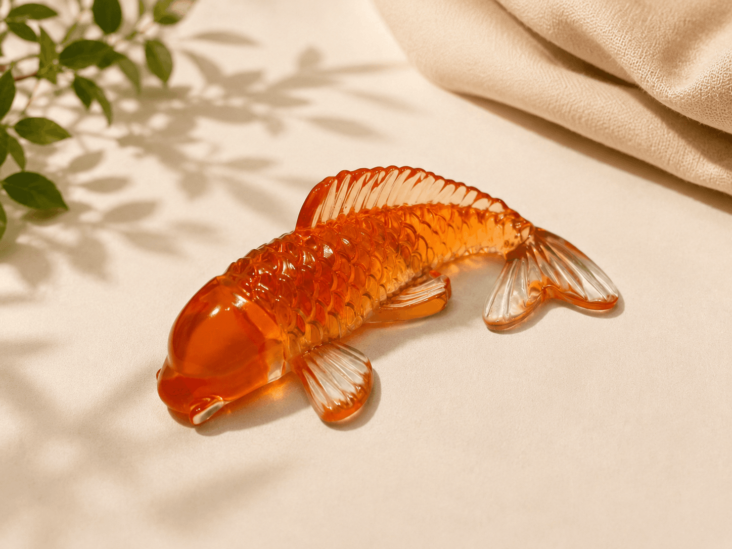 Amber Koi Sculpture