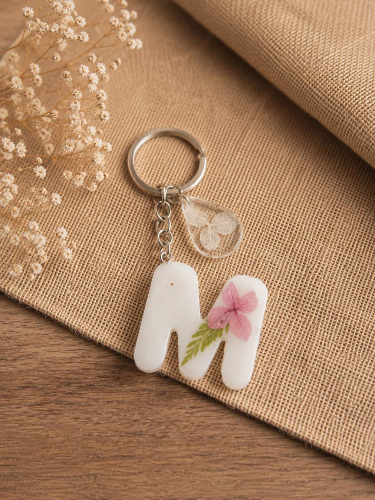Floral Letter Keychain